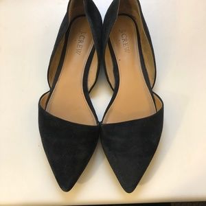Black Jcrew Pointed Toe D'Orsay Flats SIZE 8